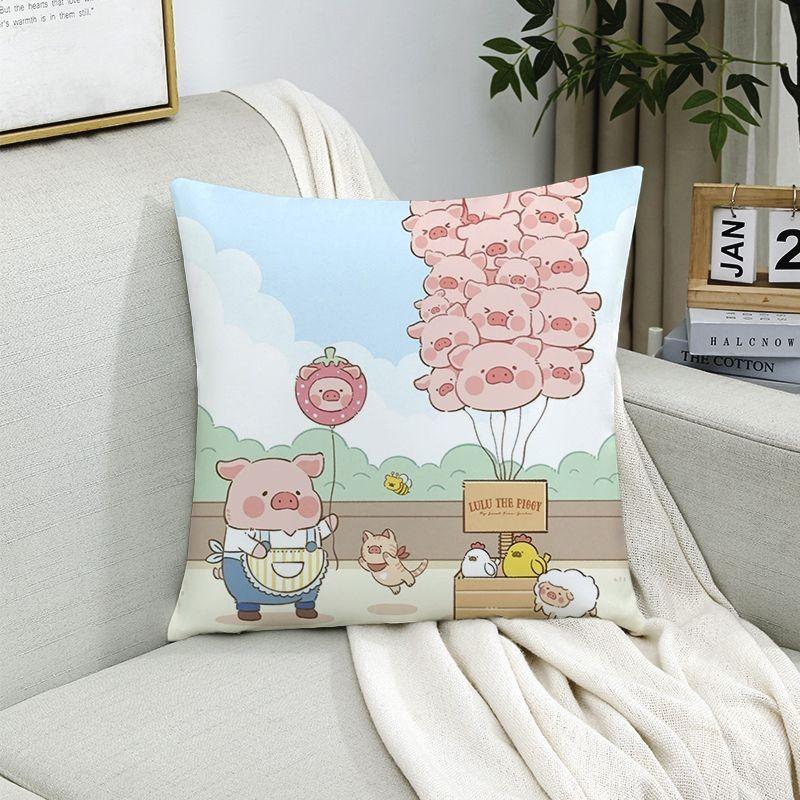 Pig Pattern Pillowcase Dormitory Decoration Office Living Room Sofa Home Pillowcase