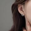 Boucles d'oreilles puces cercle simples élégantes mode polyvalentes délicates cristal sensation premium strass coréennes quotidiennes zircon accessoires