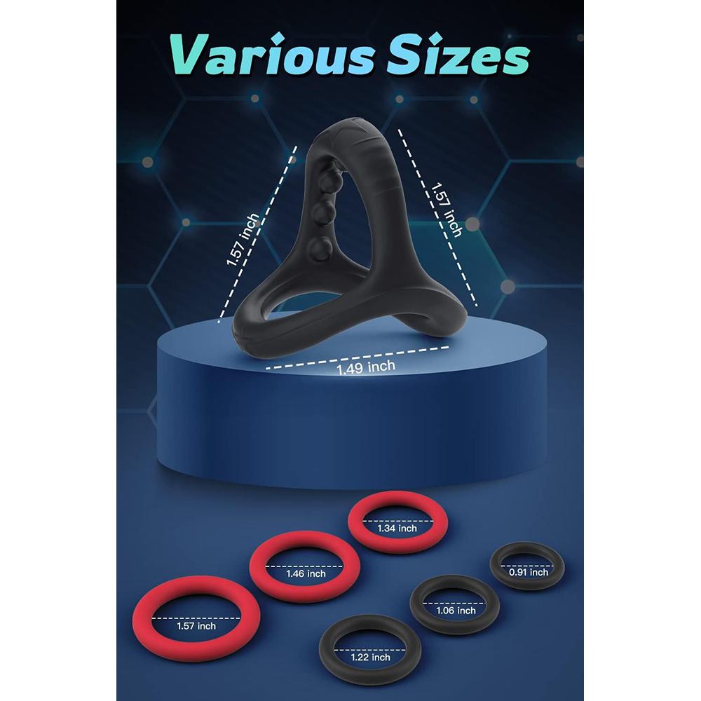 Silicone Penis/Cock Rings Set 7 Sizes - Stretchy Durable Erection Enhancing, Strong Hold for Men & Couples Sex Toys