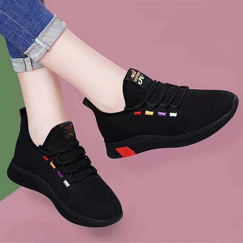 Women's Black Anti-Slip Casual Workout Shoes - Soft Sole Old Beijing Cloth for Running, Fitness, Dancing