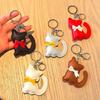 Schlüsselanhänger Anhänger Kunstleder Simulierte Katze Spielzeugform Schlüsselanhänger mit Universellem Karabinerhaken Tasche Hängendes Ornament