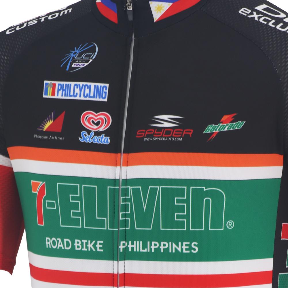 7-Eleven Cyklistický dres Set Krátký rukáv Bib šortky Dry Fit Lycra Unisex
