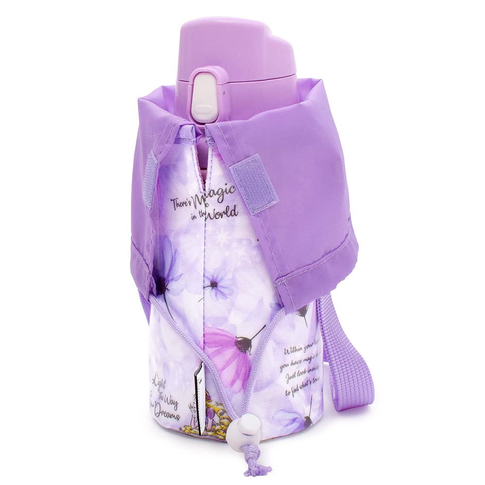 

COLORFUL CANDY STYLE Disney Water Bottle Cover for Girls, Small Size, Case Holder, Shoulder Strap, Rapunzel Fashionable Princess, N7322100