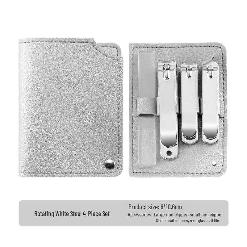 Portable High-End Manicure Set: 4-Piece Nail Clippers & Care Tools