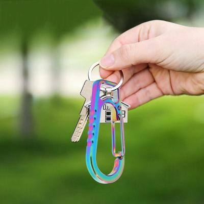 Multicolor Keychain Carabiner Titanium Alloy Key Holder New Key Clip  for Car Keys