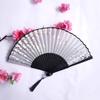 Vintage Bamboo Silk Women's Folding Fan - Portable Dance Gift