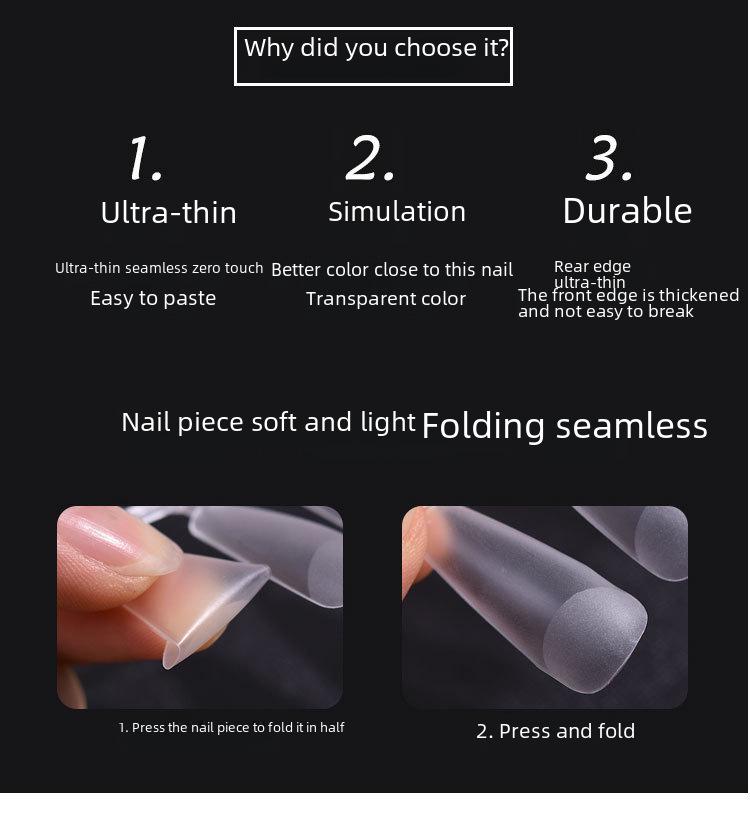 Ultra-thin Frosted Oval Nail Polish Patches - Dual Use, Full and Half Pieces (96 pcs)