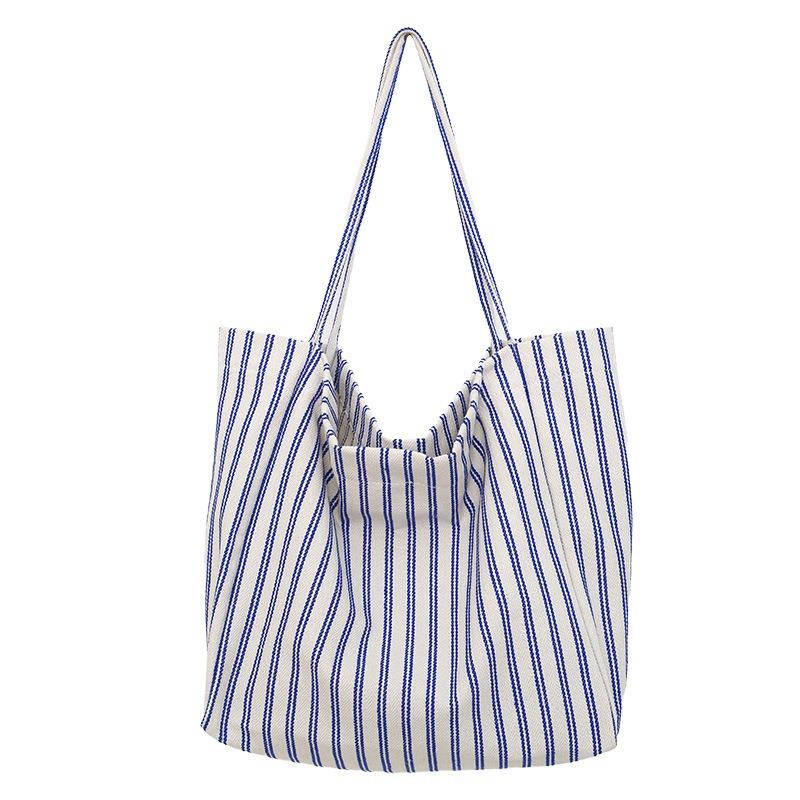 New canvas tote bag women's versatile shopping large-capacity shopping bag light commuting shoulder fresh and simple