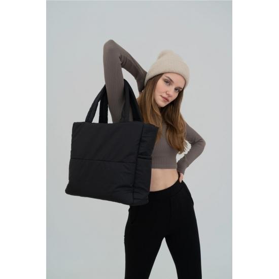 Samilon Satın alın Samilon Embossed Puff Fabric Wanda Bag Napoli Black | Joom