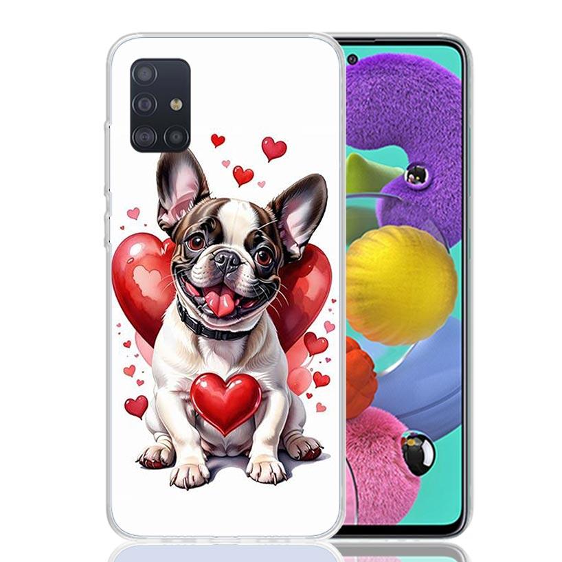 Lovely Puppy Heart Dogs Phone Case For Samsung Galaxy A52 A32 A22 A12 A02S A50S A30S A51 A31 AA71 Note 20 Ultra 10 S10 Plus Gala