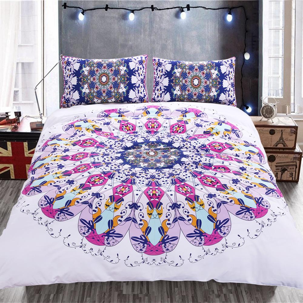 

Jacquard Mandala Duvet Cover Set Bohemian Bed Linen Bedding Set Super Soft Comfortable Bedclothes Single Double Size 228X228 Hot EU single(135x200cm)