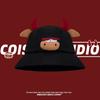 Cute cartoon calf bucket hat student funny versatile basin hat sunshade sunscreen couple travel movie tide