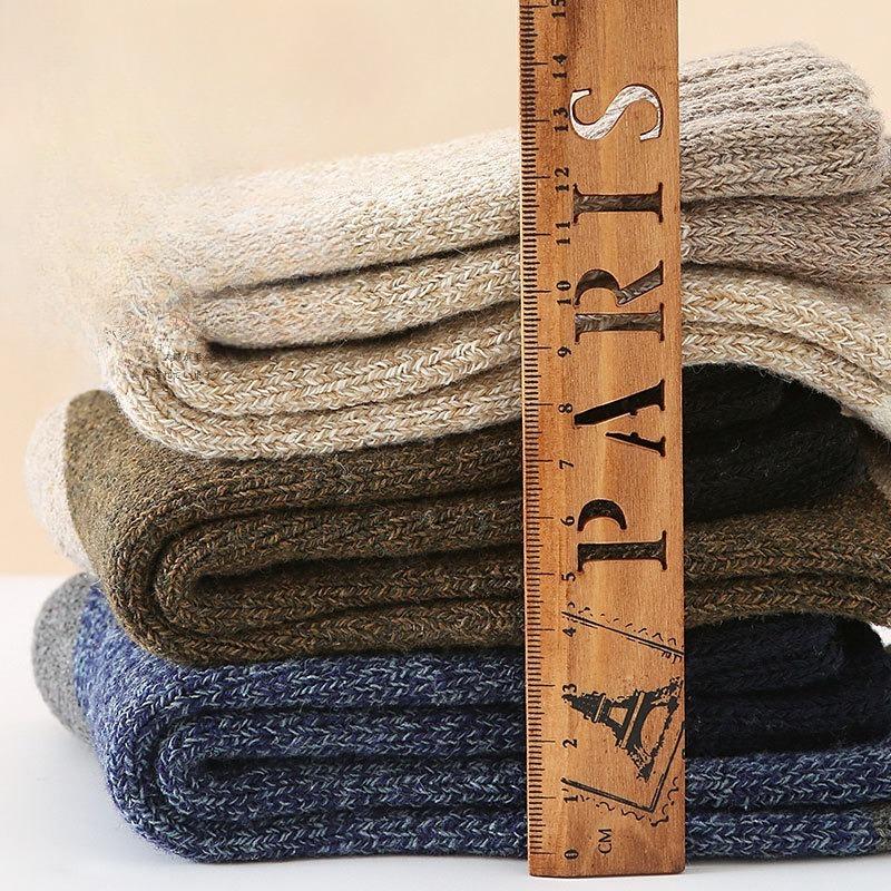 Șosete de iarnă pentru bărbați, până la jumătatea gambei, din lână, cu fleece îngroșat pentru căldură și rezistență la frig. Șosete Lungi Lânoase Super Groase pentru Iarnă