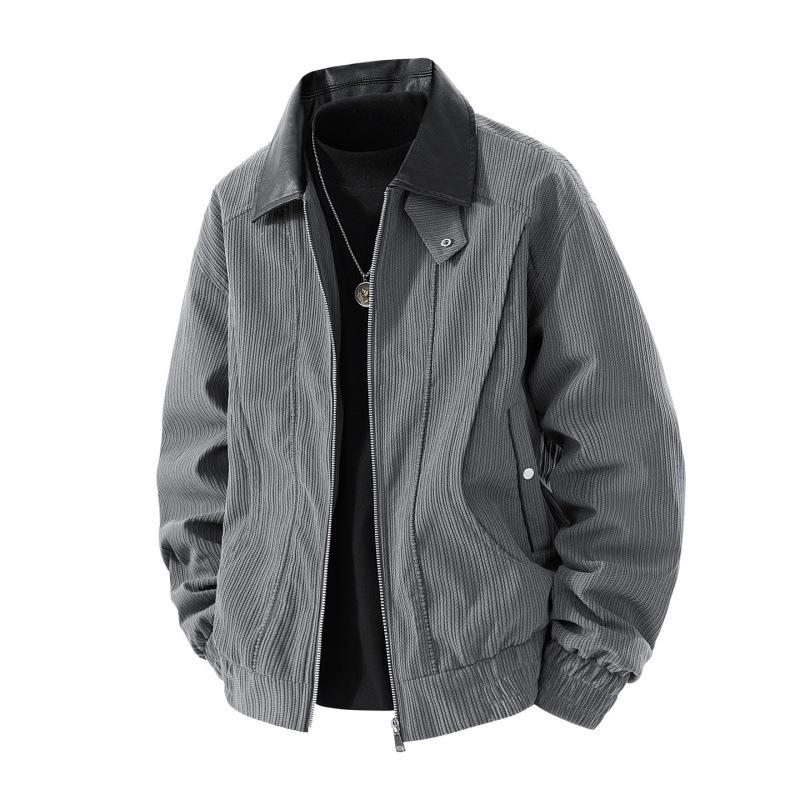 2025 Spring/Autumn Men s Corduroy Lapel Jacket - Youth Casual Trendy Outerwear Medium