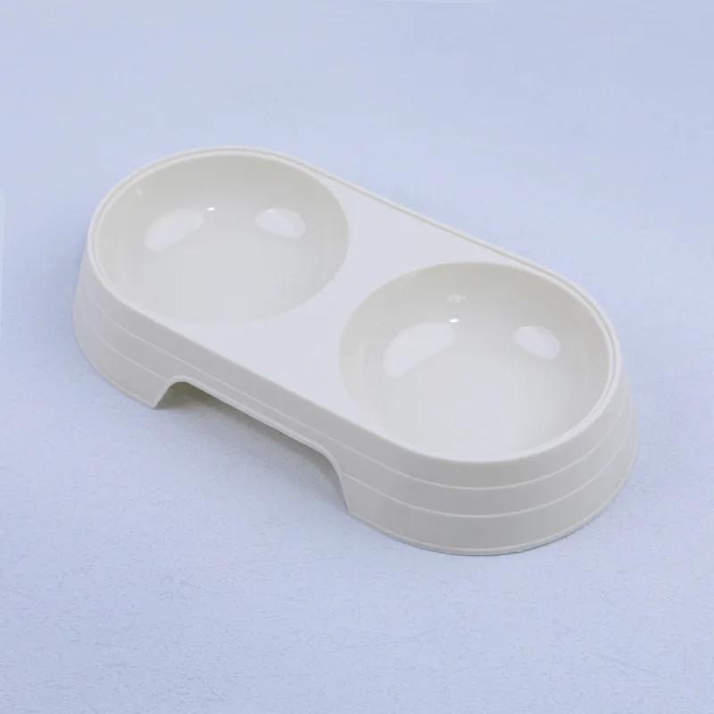 1pc Pet Bowl Round Double Fashionable Simple and Easy To Clean Macaron Color Pet Food Bowl Universal Cat and Dog Pet Supplies