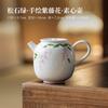 145ml Turquoise Green Hand-painted Wisteria Flower Teapot Antique Tea Infuser Pot Tea Soaking Kettle With Ball Hole Cafes Craft