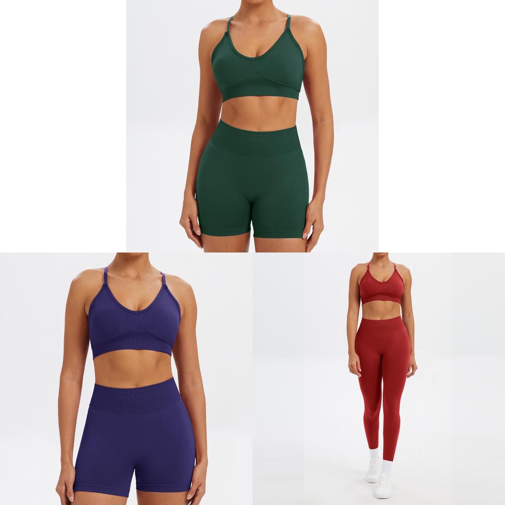Nahtloses Yoga-Set Für Damen Mit Schnelltrocknendem Stoff Für Laufen Und Fitness