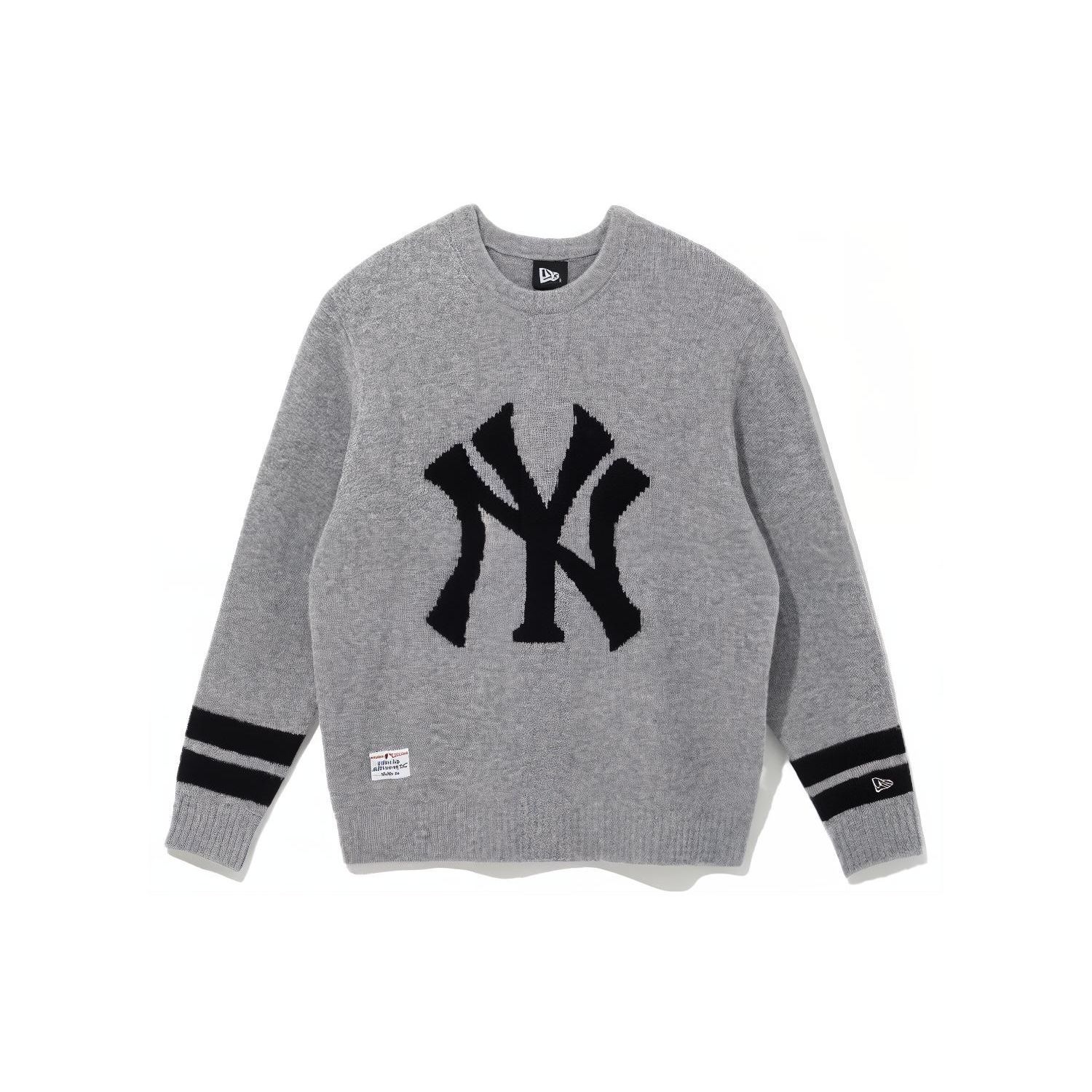 New Era X MLB Kollaboration New York Yankees Color Block Lockerer Schnitt Drop Shoulder Rundhals Pullover Unisex Pullover Grau 13781164 L gray