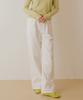 ADAUL Back Label Natural Banding Wide Pants - White