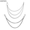 Punk Hip-hop Style 2/3 Layer Long Metal Belt Chain Fashion Waist Accessory for Trousers Keychain Included