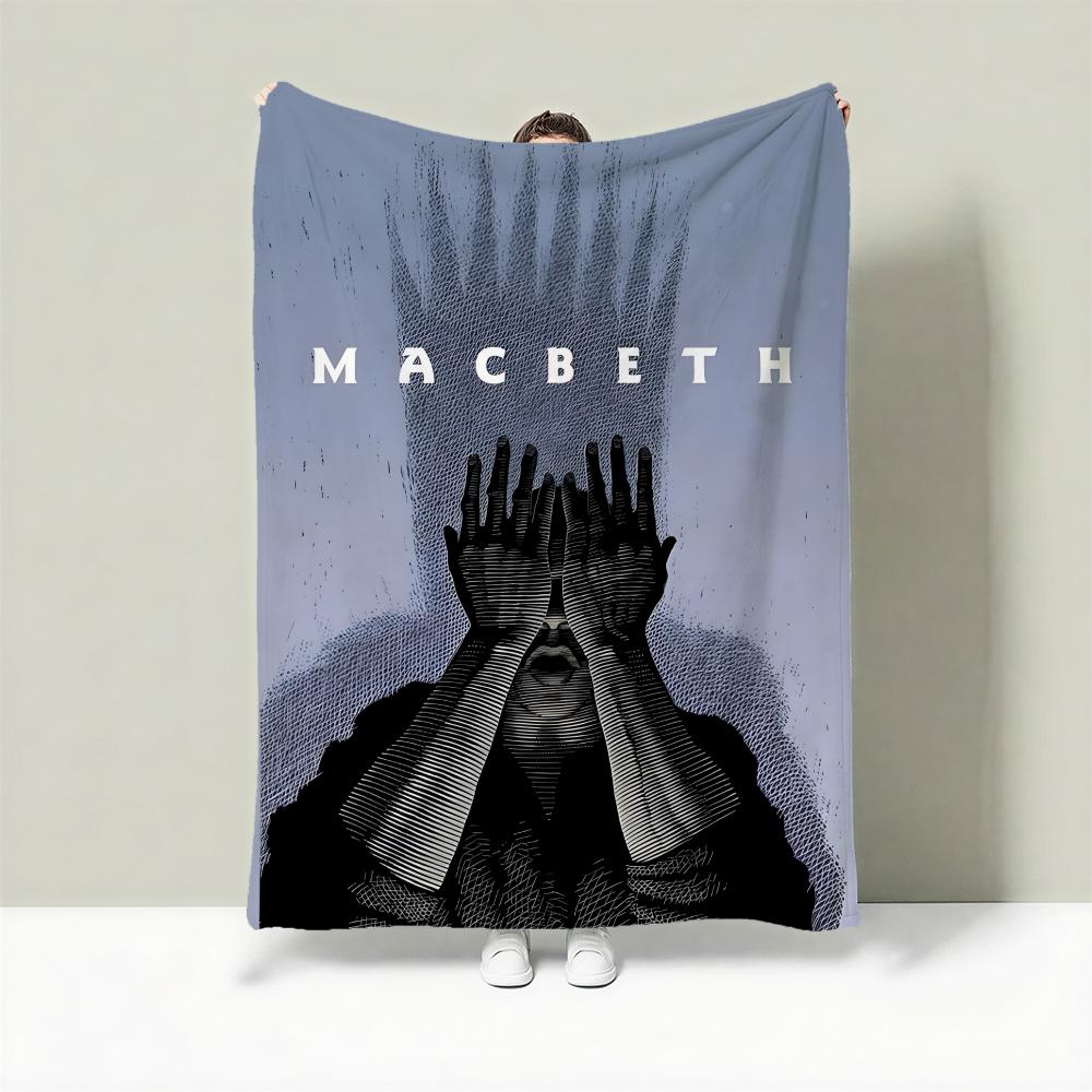 Drama M-Macbeth Throw Lightweight 240g Flannel Blanket Soft Skin-friendly for Summer Cooling 75X95CM