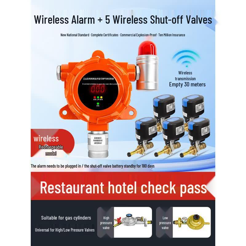 MDNG Commercial Wireless LPG Leak Detector with Auto Shut-off CN plug (adapter included)