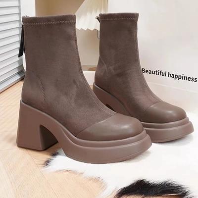Fashion High Heels Platform Elegant Women Ankle Boots Winter Designer Shoes Women 2024 Trend Walking Shoes Pumps Dress Femme Shoes Botas