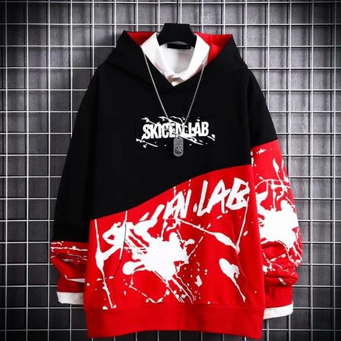 Hip-hopowa bluza z kapturem moda męska z długim rękawem sweter luźna góra bluzy z kapturem dla par