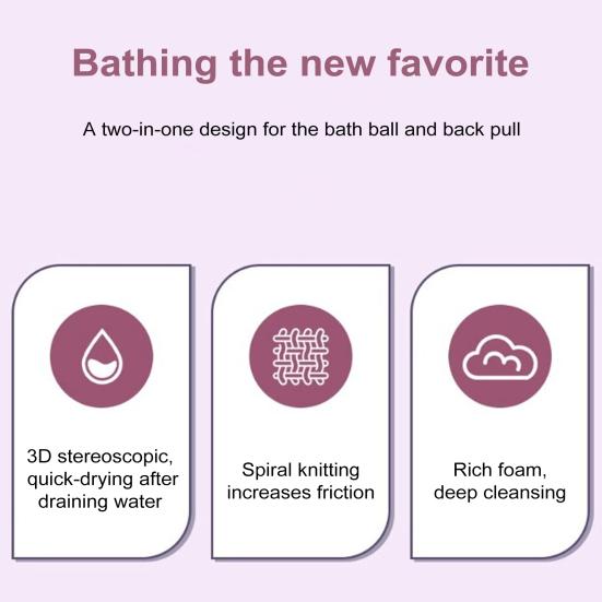 Bath Towel Nylon Back Scrubber Exfoliating Body Scrubber Men Women Shower Loofah Scrubber Quick-Drying Cleaning Towel