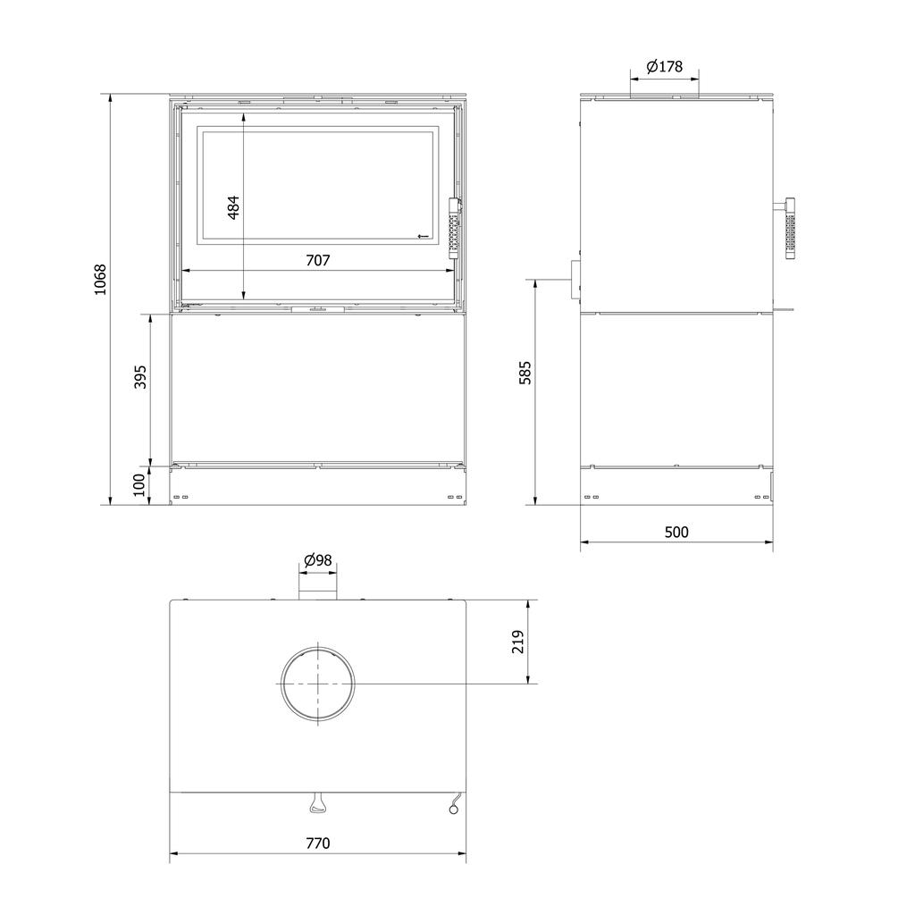Freestanding Fireplace Stove KRATKI Kari 12kW Ecodesign RECUPERATION ACCESSORIES