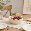 Cartoon Fruit Bowl with Fork Ceramic Decoration Fruit Storage Tray Large Capacity Stainless Steel Fork Fruit Serving Plate