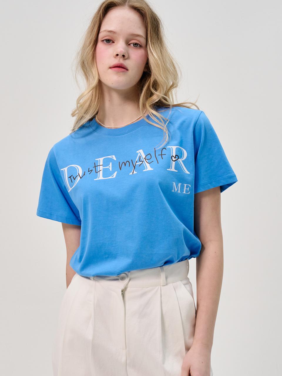 Sorry, Too Much Love Dear Me Short Sleeve T-Shirt_Blue Blue/Free