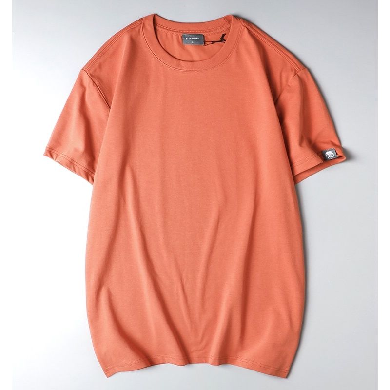 High-Quality Export Pure Color Basic Short-Sleeve T-Shirt for Men, Simple Casual Summer Round-Neck Half-Sleeve Undershirt