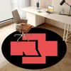 1pc Home Office Outdoor Gift Circular Rug - Red Cross Design on Black BackgroundRC2798