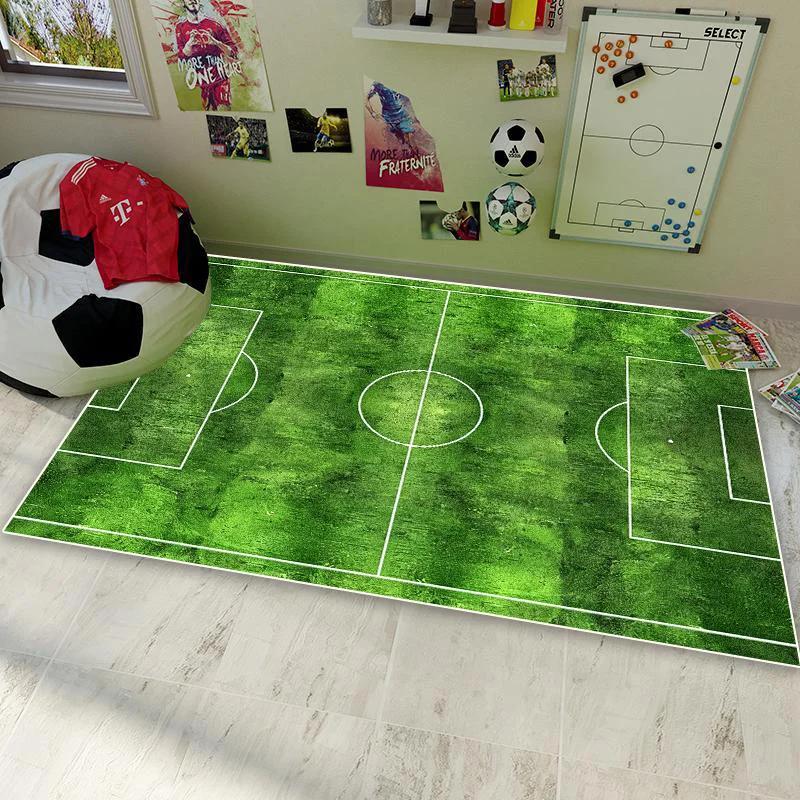 Soccer Football Field Carpet for Living Room Bedroom Home Green Floor Mat Non-slip Decoration for Sofa Children Soft Rug Gifts