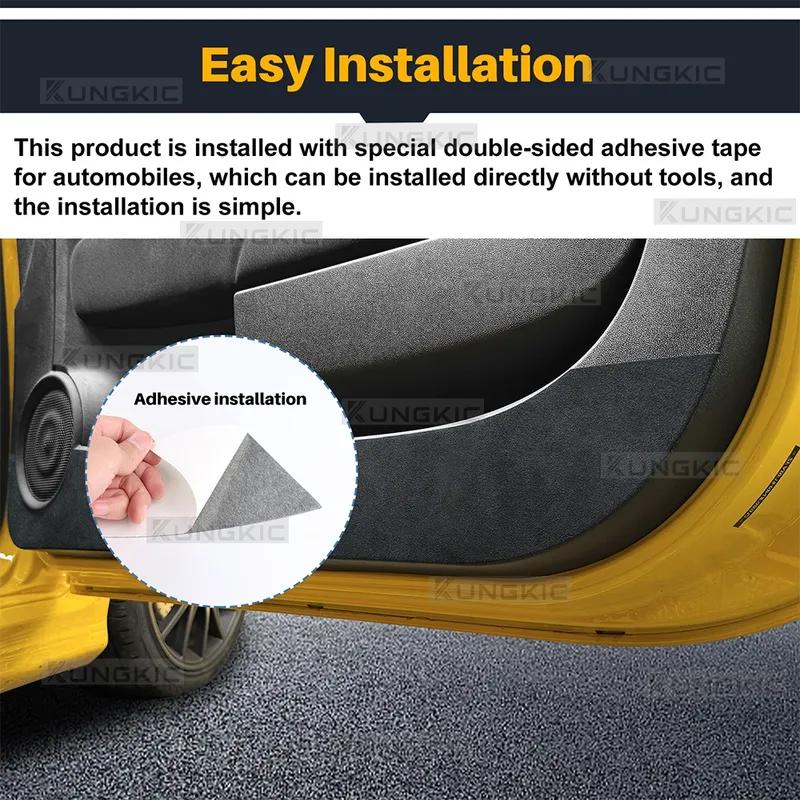 Suede Door Anti-kick Pad For Fiat 500 2008-2024 Abarth 595 695 2012-  2024 Car Leather Carbon Mat Interior Trim Accessories