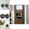 Rustic Wooden Welcome Door Sign With Beautiful Sunflower And Bow Decor For Home