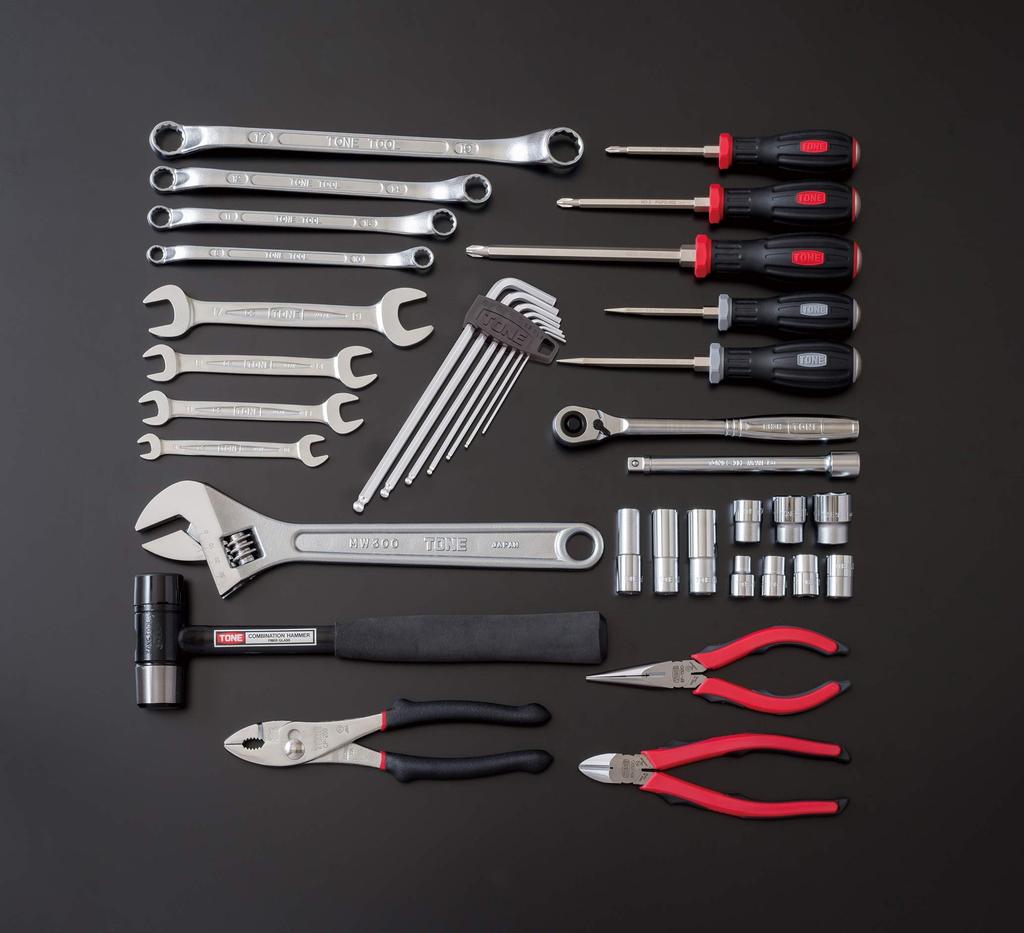 TONE Tool Set TSA352 Drive Red Contents 38 Items 9.5mm (3/8")