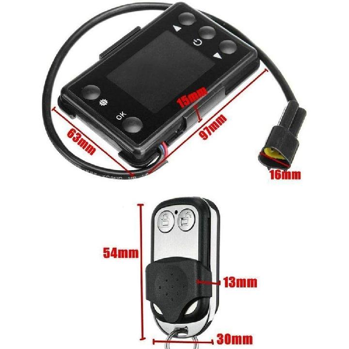 12V Car Heater LCD Switch Controller with 4 Button Remote Control For Car Diesels Air Heater Parking Heater
