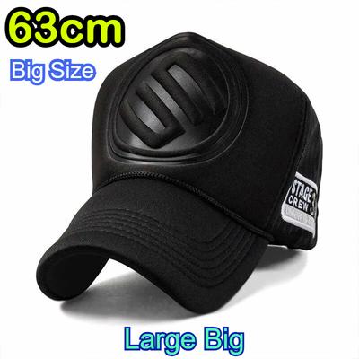 Adult Summer Mesh Trucker Caps Men Hip Hop Punk Rock Snapback Hat Big Head Man Plus Size Baseball Cap 55-60cm 60-63cm