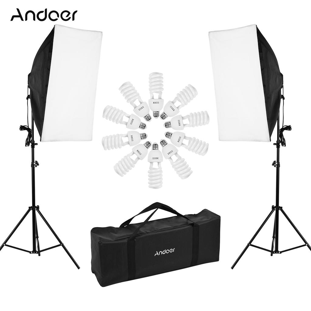 Andoer Professional Studio Photography Light Kit Including 50 * 70cm Softboxes * 2/ 4-in-1 Light