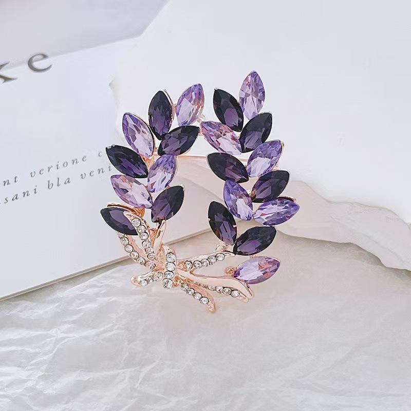 Elegancka Fioletowa Broszka z Kwiatem dla Kobiet Dziewcząt Moda Ubrania Akcesoria do Garnituru Biżuteria Prezenty