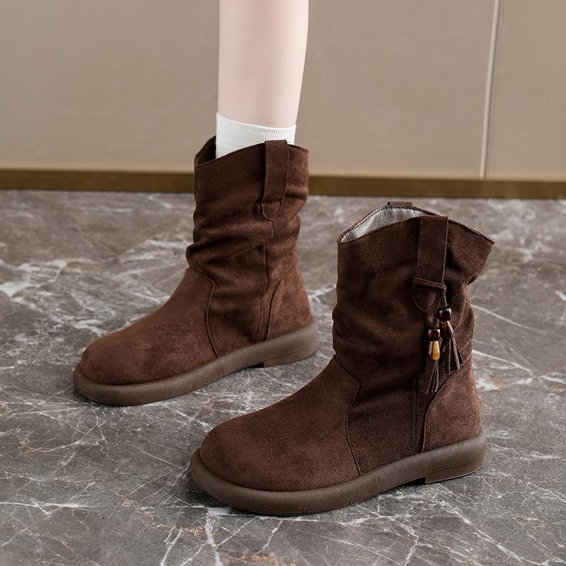 Women's Retro Short Boots, 2025 Autumn New Style Vacation Western Boots, British Style Casual Short Boots