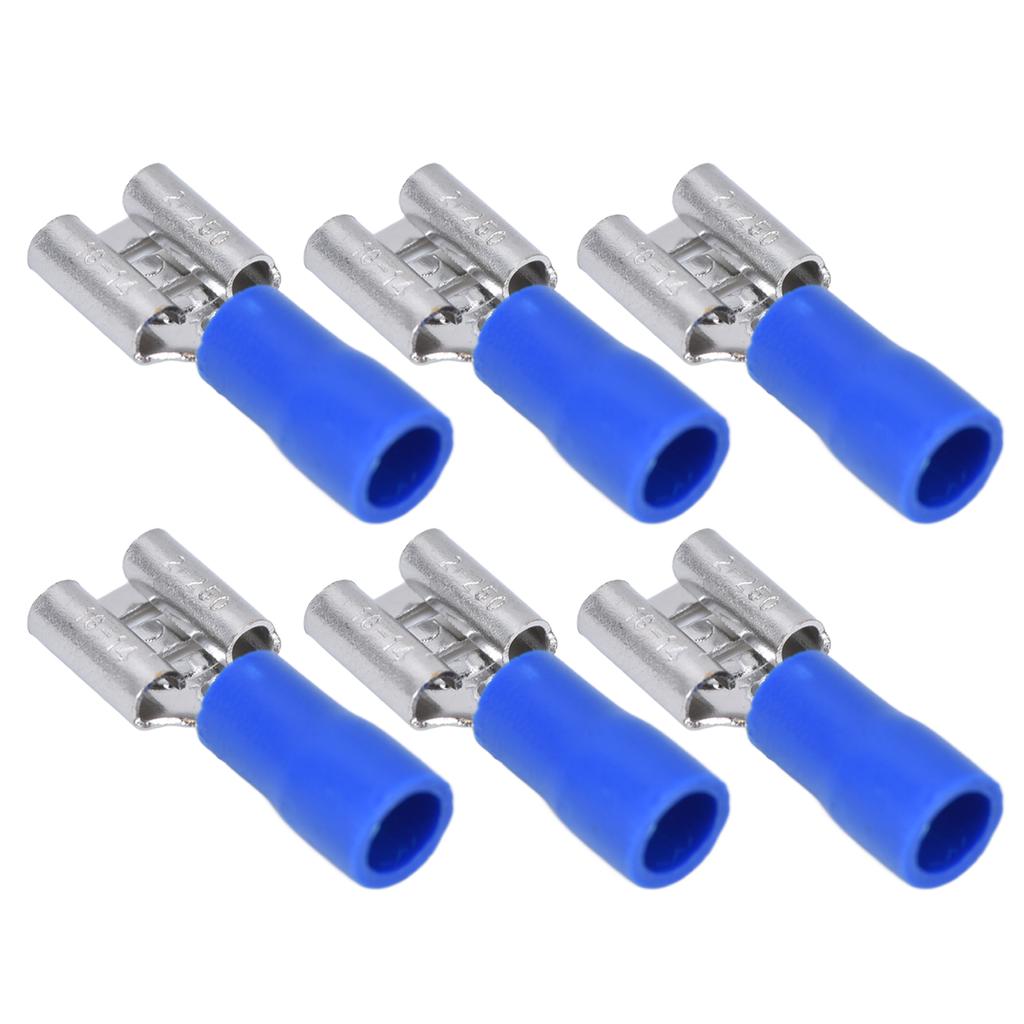 100PCS FDD2250 Spade Connector Conductivity Female Spade Connector with Insulating Shell for 1.52.5mm Cable(Blue )
