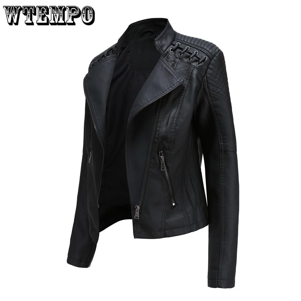Spring and Autumn Women's Leather Jacket Short Jacket Slim Thin Section Leather Jacket Ms. Biker Clothing