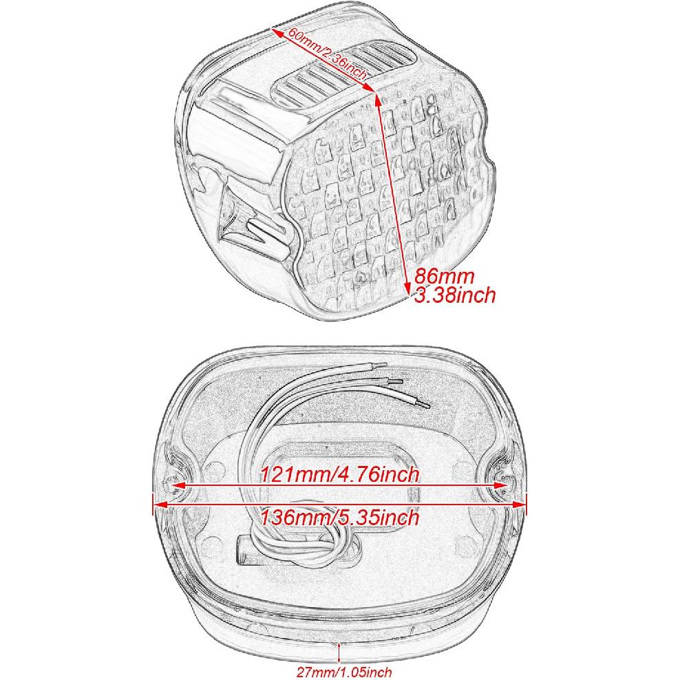 HDBUBALUS LED Bremsrücklicht Niedrigprofil Rauchige Rückleuchten Passend für Harley Touring Street Glide Road King Electra Glide Dyna Fat Boy Sportster 833