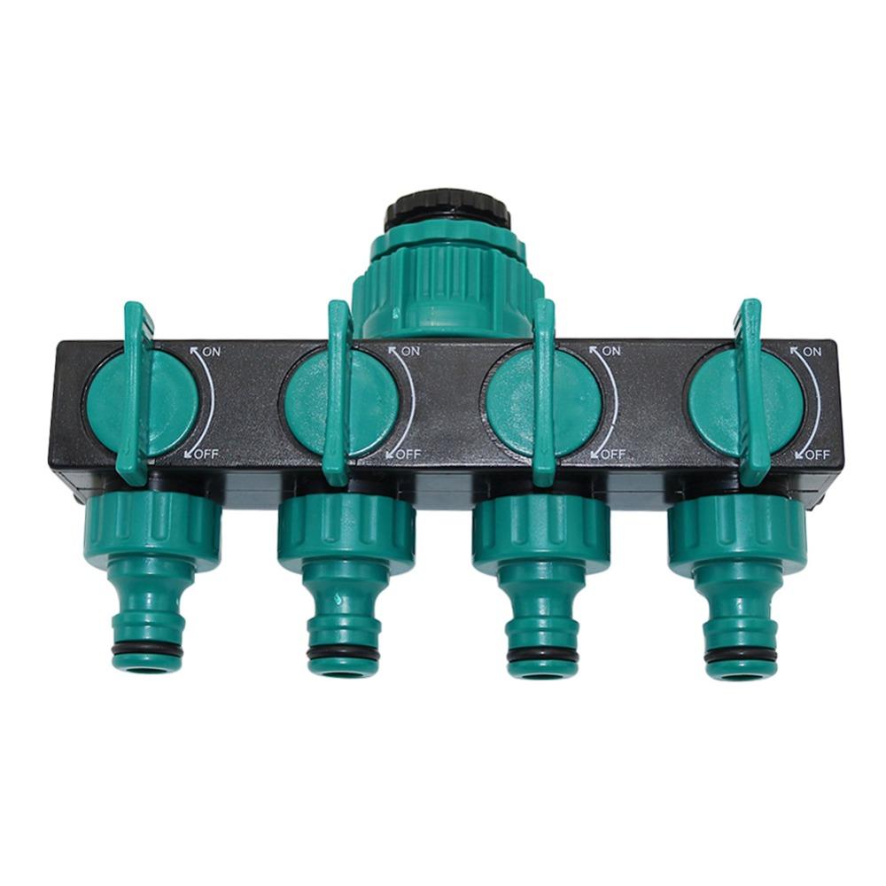 1PC 4-Way Hose Splitters 1" to 3/4" to 1/2" European standard Female Thread Automatic Garden Watering Water Pipe Connectors
