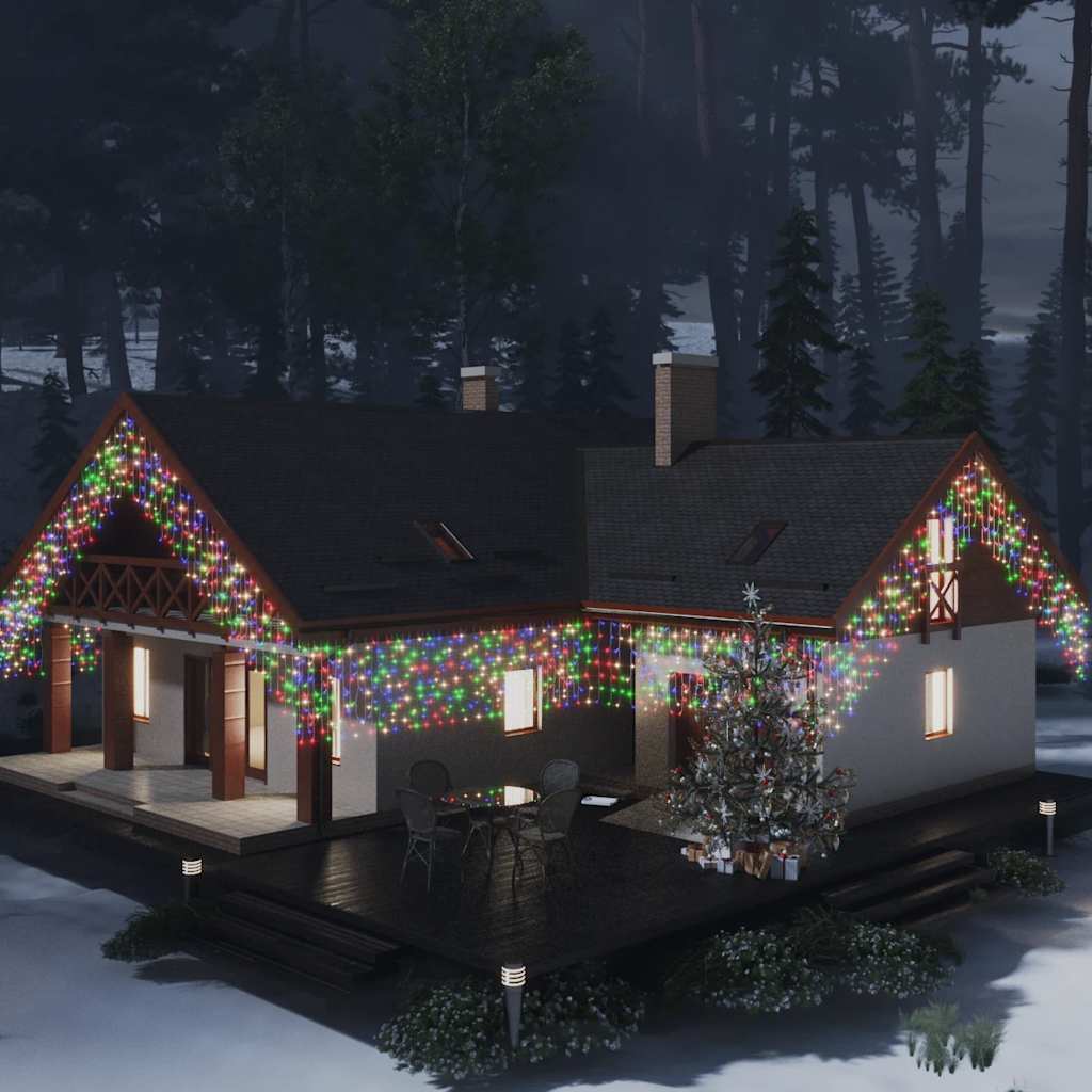 Vidaxl Zasłona Świetlnych Sopli, 10 M, 400 Kolorowych Diod Led