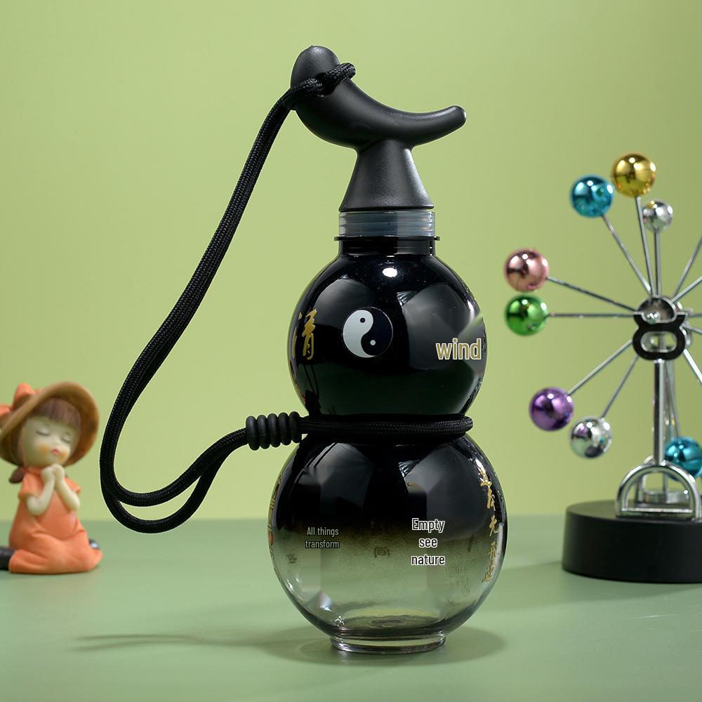 Gourd Water Bottle - Large Capacity, Portable, with Lanyard & Straw for Men and Women