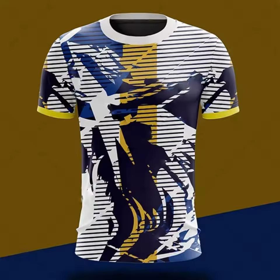 Men's T-Shirts Crew Neck Short Sleeve Colourful Print Tennis Series Sportswear T-Shirt Gym Tops Short Sleeved O-Neck Tshirts